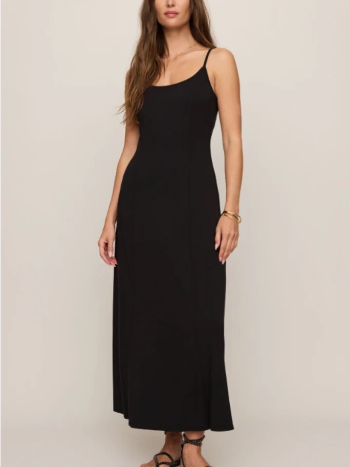 Z Supply Black Slip Maxi Dress With Thin Straps